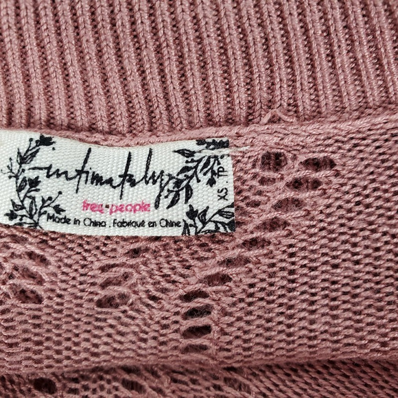 Free People Intimately Women Sweater Bodysuit Pink Long Sleeve Turtleneck XS New - Picture 7 of 8